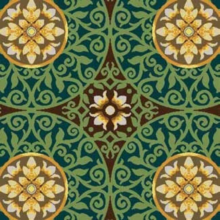 S07 101 - 05 Yeşil Desenli Otel Halısı